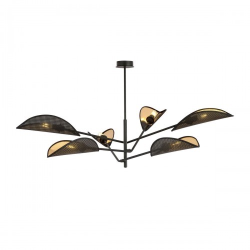 Emibig Vene lampa sufitowa 6-punktowa czarna/złota 1158/6 1158/6