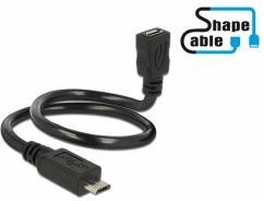 Delock Cable USB 2.0 Micro B Male > USB 2.0 Micro B Gniazdo OTG shapecable 35 cm 83924