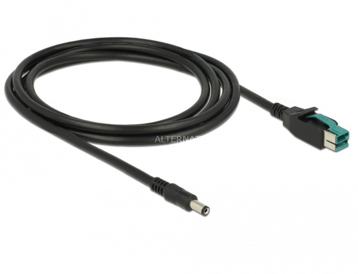 Delock 85498 kabel zasilające Czarny 2 m PoweredUSB
