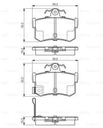 Bosch Zestaw klocków hamulcowych, hamulce tarczowe 0 986 424 568