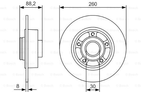 BOSCH Tarcza hamulcowa tylna, 0 986 479 C88  0986479C88