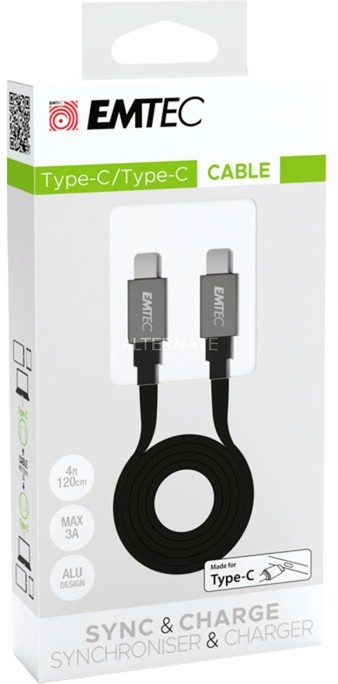 Emtec T700C2 kabel USB 1,2 m USB C Czarny