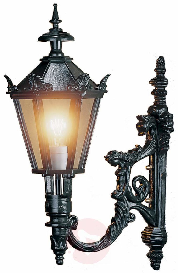 K. S. Verlichting B. V. Stylowa zewnętrzna lampa ścienna Diana, czarna