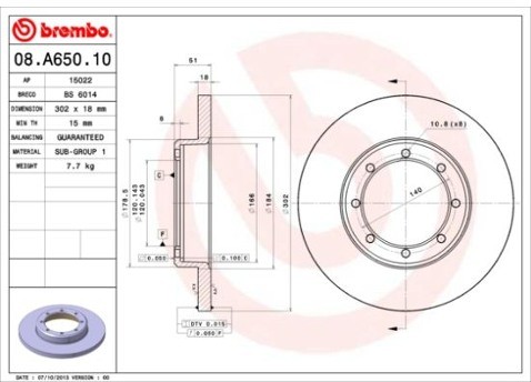 BREMBO Tarcza hamulcowa 08.A650.10