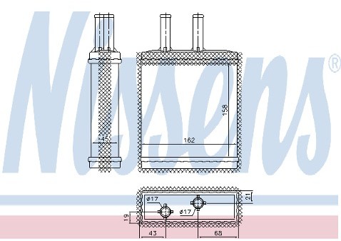 NISSENS Wymiennik ciepła, ogrzewanie wnętrza 71770