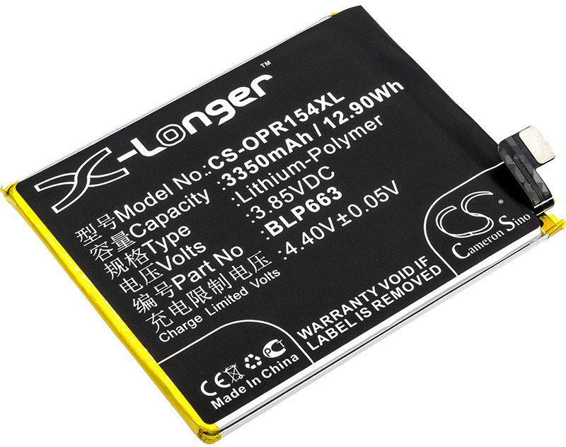 Zdjęcia - Bateria do telefonu CameronSino Oppo R15 / BLP663 3350mAh 12.90Wh Li-Polymer 3.85V  (Cameron Sino)