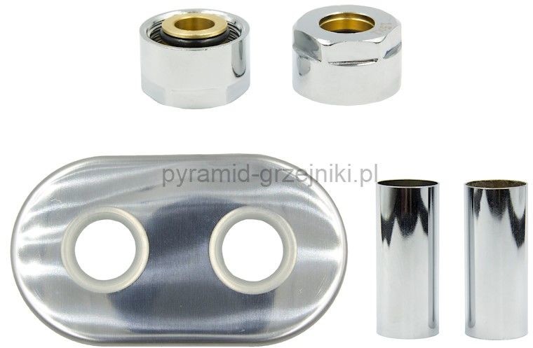 Vario Term Zestaw maskujący rozety + tuleje + złączki Cu/Pex x GW3/4 - chrom instalacja miedziana -CU rozeta owalna ZMR2M15x3/402