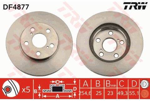 TRW Tarcza hamulcowa DF4877