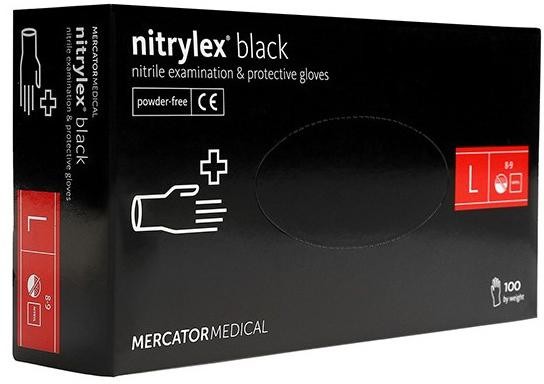 Mercator Medical Nitrylex rękawice nitrylowe L 100 sztuk czarne