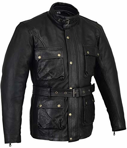 Bikers Gear Australia Biker Gear Black Classic woskowana i olejowana skóra bydlęca kurtka motocyklowa CE1621-1 PU wyposażenie UK44 EU54 2XL LJ1122-2XL