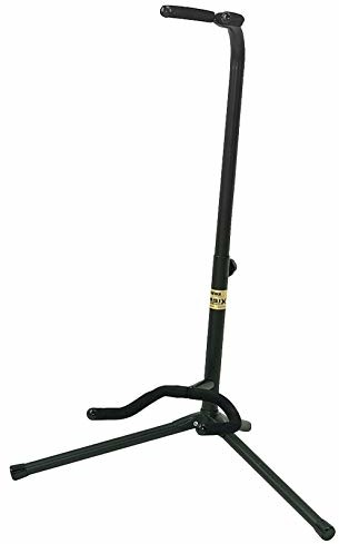 BSX Unbekannt 518070 De Luxe stojak na gitarę (z regulacją wysokości od 60 do 83 cm, powierzchnia podstawy 55 x 35 cm), czarny 518070