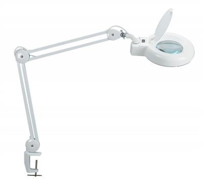 MAUL Lampka LED z lupą na biurko MAULviso, 6W, mocowana zaciskiem, biała M8263402