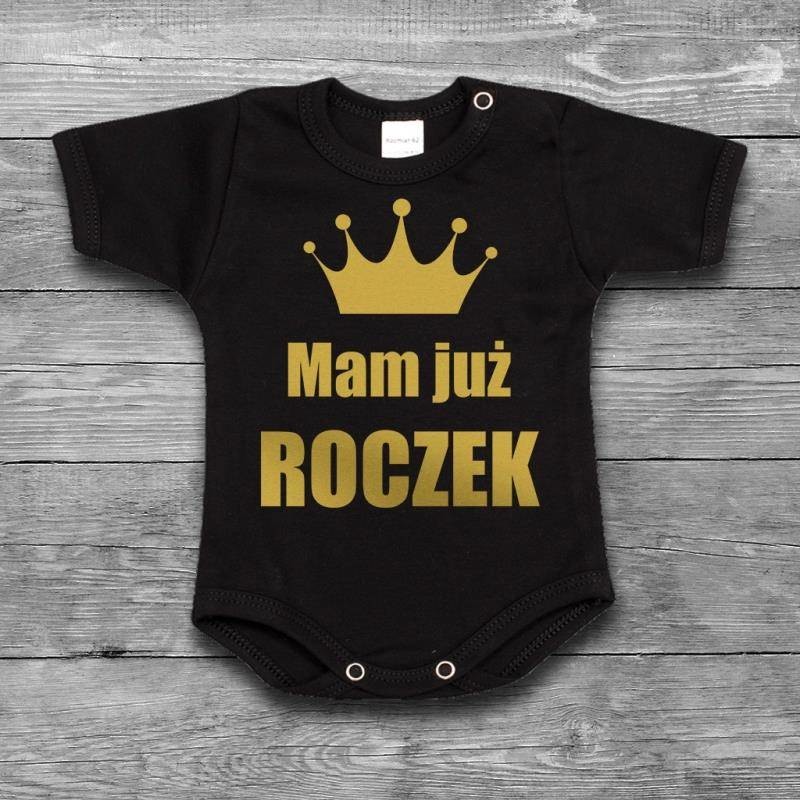 Poczpol Mam już roczek - body dziecięce - złoty nadruk PRZPOC-3-2913