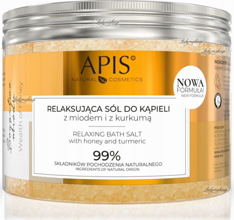 Apis Relaxing Bath Salt - Relaksująca sól do kąpieli z miodem i kurkumą - 650 g