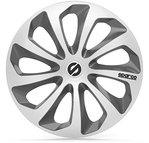 Sparco SPARCO Sicilia SPC1673SVGR zestaw kołpaków, 16 cali, kolor srebrny/szary, w zestawie 4 sztuki SPC1673SVGR