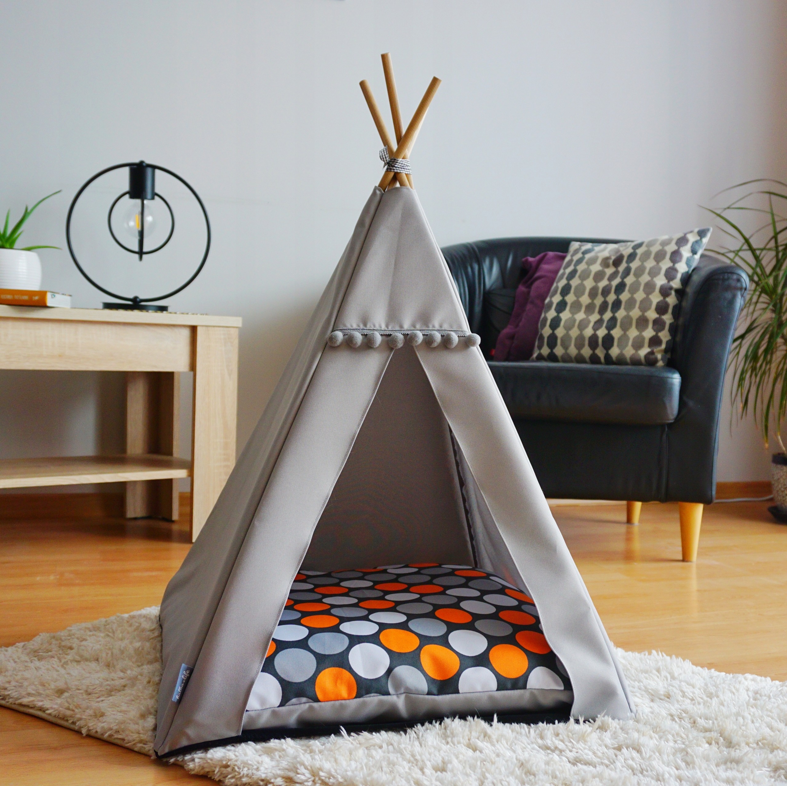 Legowisko Tipi namiot dla psa-Pomarańcz Grochy L
