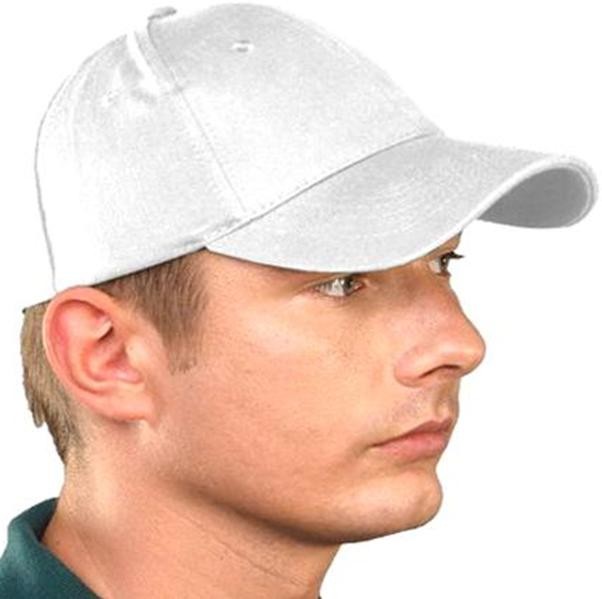 Czapeczka z daszkiem 100% Bawełna 6 paneli biała