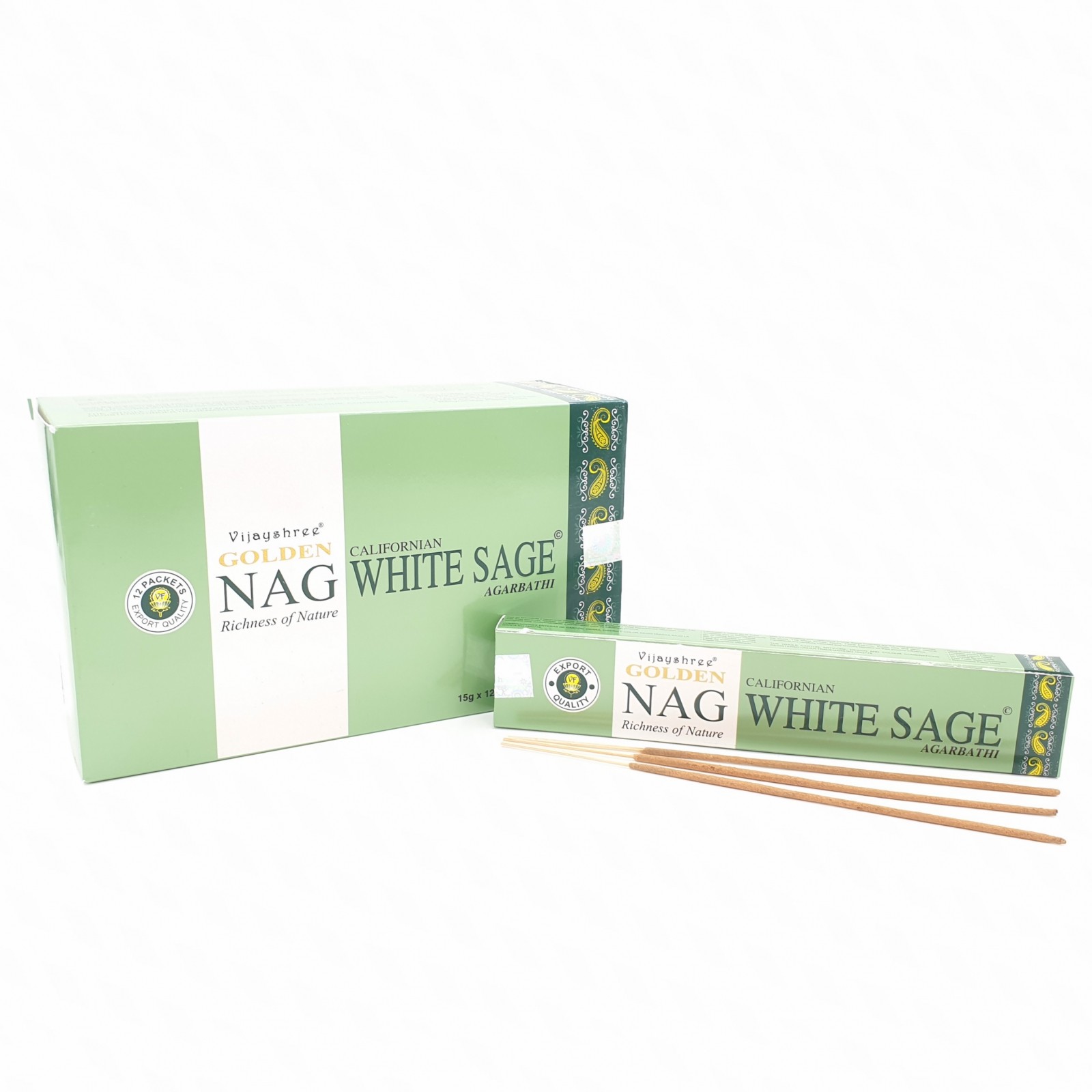 Vijayshree Kadzidełka VIJAYSREE Golden Nag White Sage (biała szałwia) - 15g 8906022930818