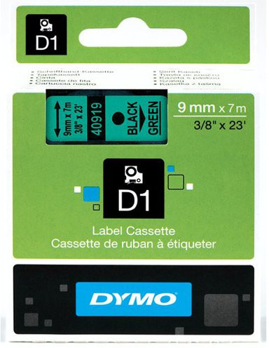 Dymo oryginalny taśma do drukarek etykiet, , 40919, S0720740, czarny druk/zi