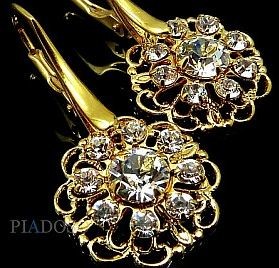 Swarovski Arande Nowe kolczyki unikat Crystal Flow Gold 2091901927