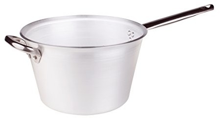 Pentole Agnelli kocioł do Polenta, wykonany z aluminium, grubość 5 MM, z uchwytem i uchwytem ze stali nierdzewnej, srebrny, 26 cm ALMR65B26