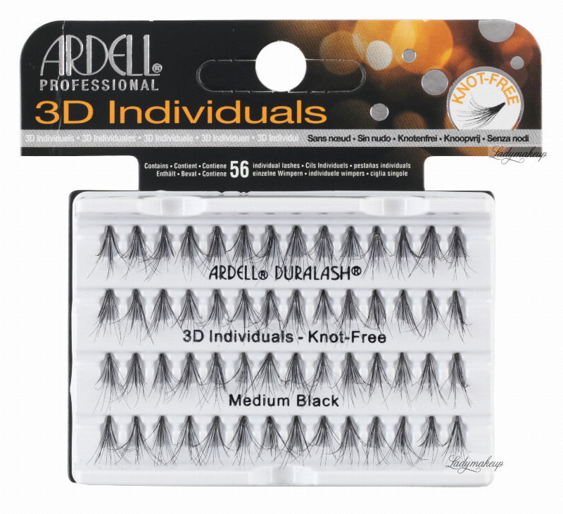 Ardell 3D Individuals - Kępki sztucznych rzęs - MEDIUM BLACK