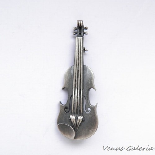 Broszka srebrna - Skrzypce duże 162