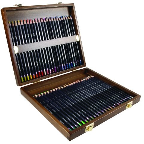 Derwent Studio komplet kredek ołówkowych w metalowym pudełku 48 (drewniane pudełko) 0700822
