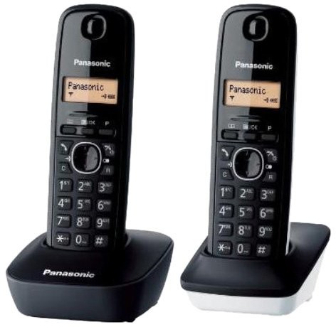 Panasonic Telefono Inalambrico Digital DECT Panasonic KX-tg1612sp1, Duo blanco y negro KX-TG1612SP1