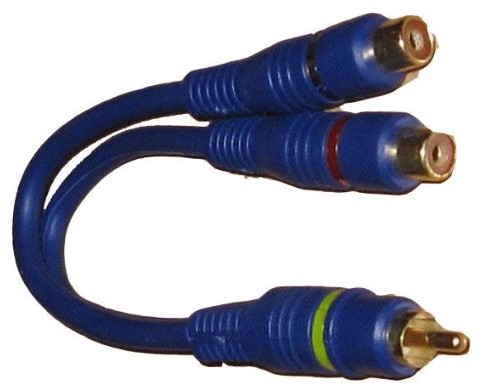 S-Conn VSE 365106-rozdzielacz Y kabel 1 X wtyk cinch > 2 X gniazdo, podwójnie ekranowane, niebieski 365106