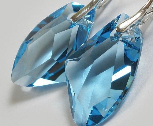 Swarovski Promocja! Duże Kolczyki Srebro 27Mm Aq