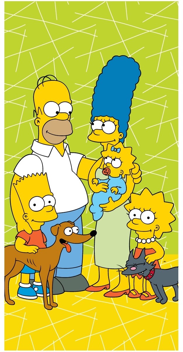 Ręcznik kąpielowy The Simpsons family green 02, 70 x 140 cm