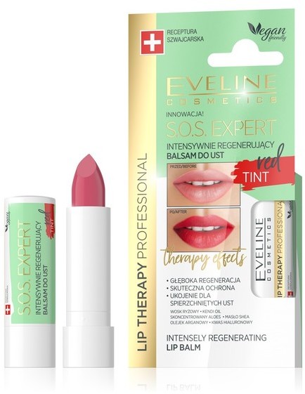 Eveline Lip Therapy S.O.S Expert Intensywnie regenerujący balsam do ust Tint Red