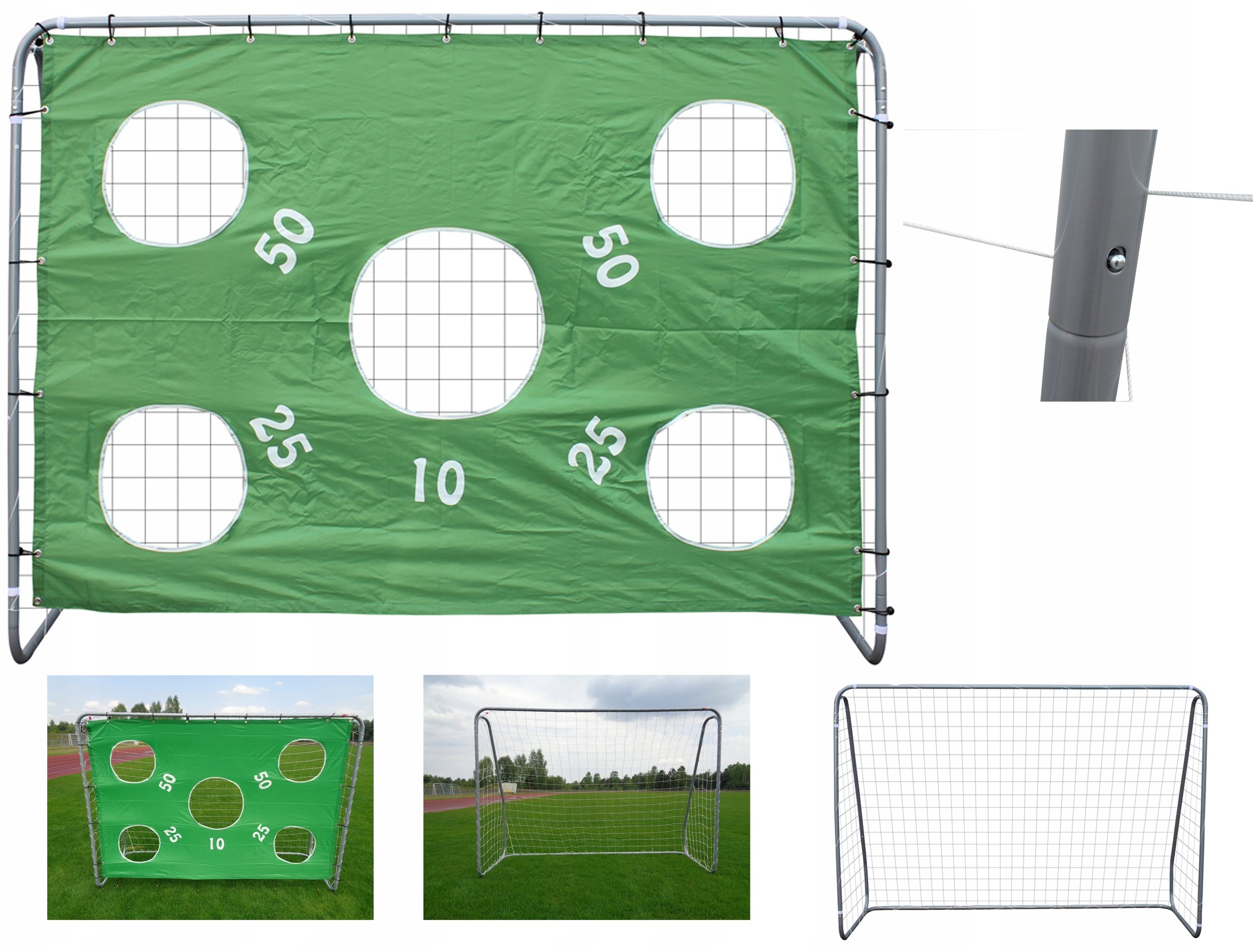 Zdjęcia - Pozostałe akcesoria Best Bramka piłkarska 240 x 170 cm mata treningu celności rurki 32mm stabilna 