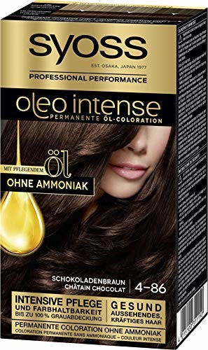 Syoss SYOSS Oleo Intense permanentna farba olejna 4-86 czekoladowo-brązowa, z pielęgnującym olejem i bez amoniaku, 3 sztuki (3 x 115 ml)