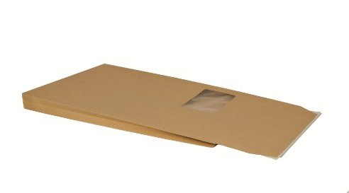 Bong GmbH Dno C4 (229 X 324 X 20 MM) z okienkiem, o wyglądzie pnia bong 14065 składana torba z papieru typu kraft 120 G/M, pasek zaklejający z pokrywą, opakowanie = 200 sztuk, brązowy 14065