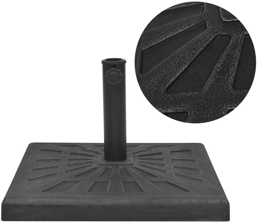 vidaXL Podstawa do parasola, kwadratowa, czarna, 12 kg, żywica
