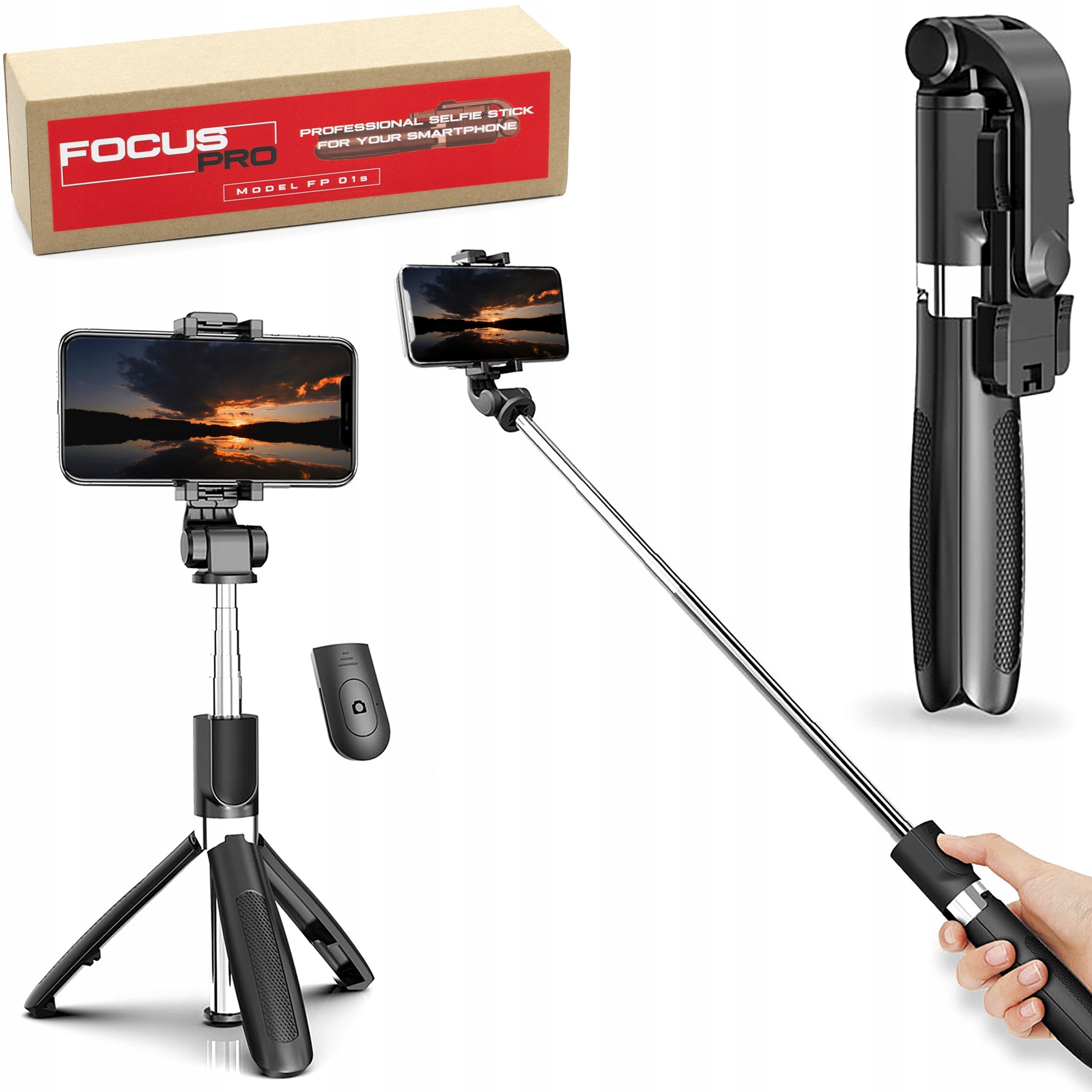 Kij Do Selfie Stick Tripod Statyw Pilot Bluetooth