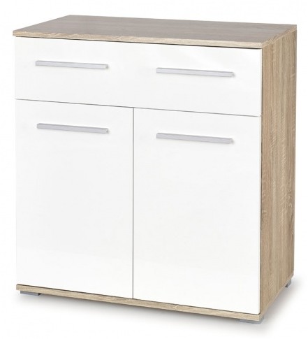 Komoda do salonu Kaloe C6 - biała + dąb sonoma