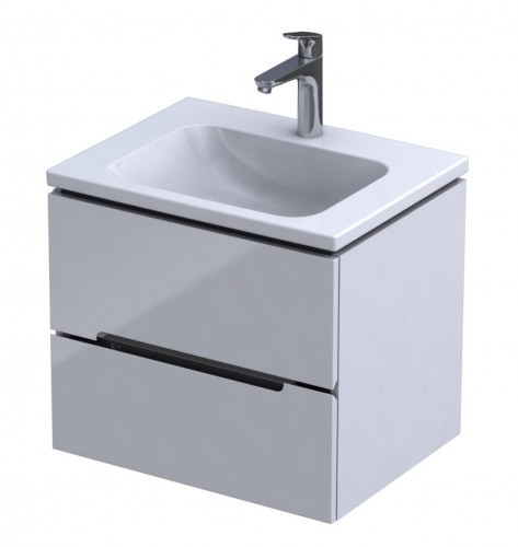 Oristo Szafka wisząca SILVER UNI 60 cm z umywalką CERA BIAŁY POŁYSK OR33-SD2S-60-1-V3 + UME-CE-60-91