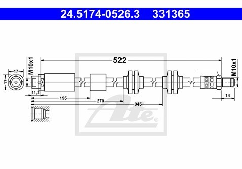 ATE PRZEWÓD HAM 24.5174-0526.3 BMW Z4 E89 SDRIVE 1.8I 13 24.5174-0526.3
