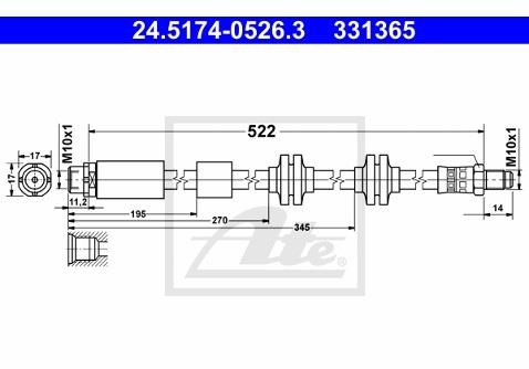 ATE PRZEWÓD HAM 24.5174-0526.3 BMW Z4 E89 SDRIVE 1.8I 13  24.5174-0526.3