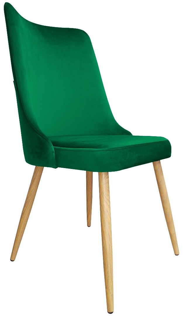 Atos Krzesło CYPRIAN 2 VELVET zielone/dąb w stylu glamour VICTOR-DAB-MG25