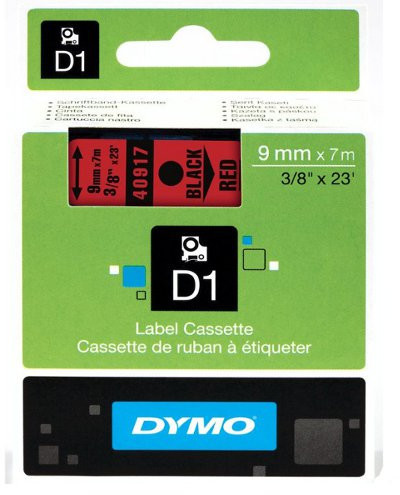 Dymo Taśma Esselte D1 9mm x 7m czarny/czerwony S0720720