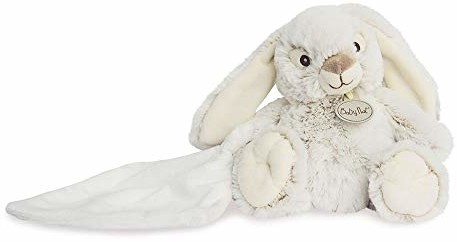 Baby Nat BABY NAT' - Pluszowy królik z chusteczką na kołdrę - 15 cm - Szary - Pomysł na prezent urodzinowy - Królik Malow - BN0221 BN0221