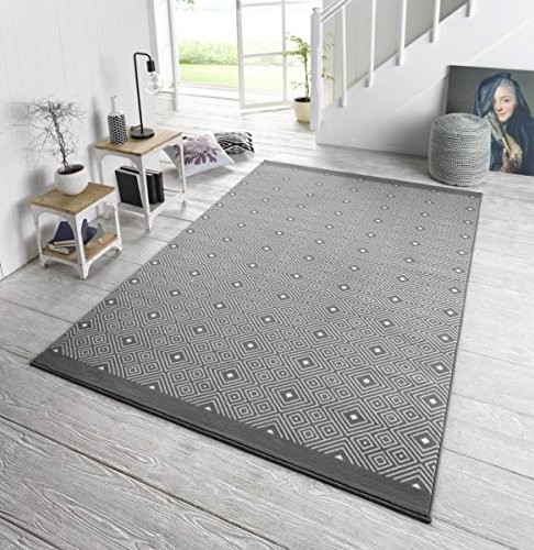 Zala Living Stylowy welurowy dywan Quad amcencrangle Szary kremowy 102555-140x200