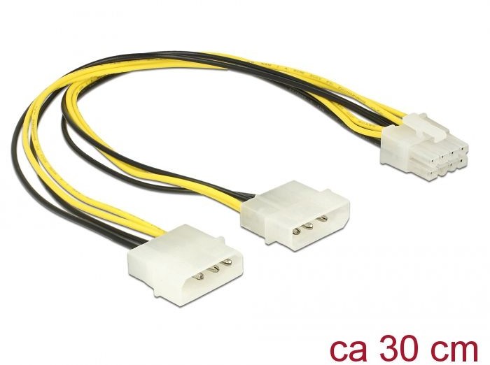 Delock Kabel Molex 2x4Pin > EPS 8Pin 30cm 85453 85453