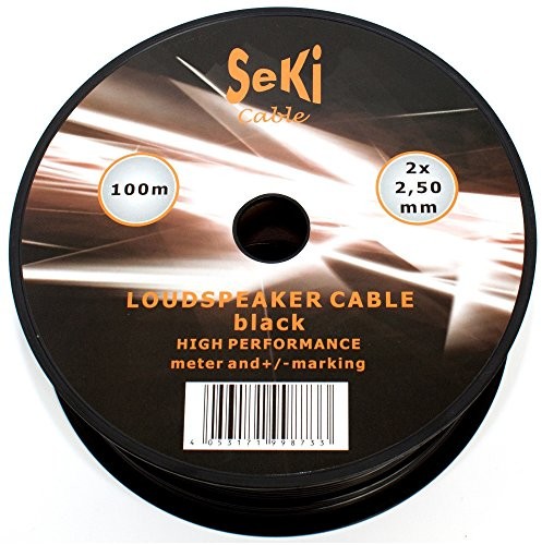 SeKi Przewód głośnikowy 100 m  2 X 2,5 mm  100% CCA MIEDŹ; przewód audio  czarny