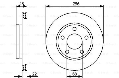 BOSCH Tarcza hamulcowa tylna, 0 986 479 463  0986479463
