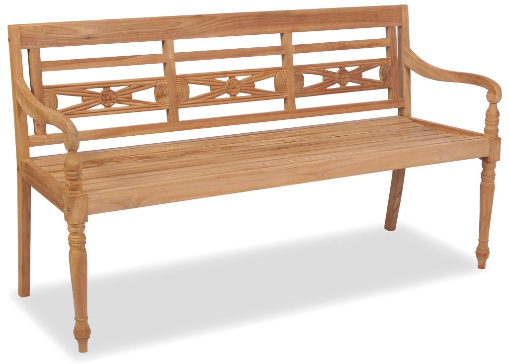vidaXL Ławka Batavia trzyosobowa, tekowa, 150 x 51,5 84 cm